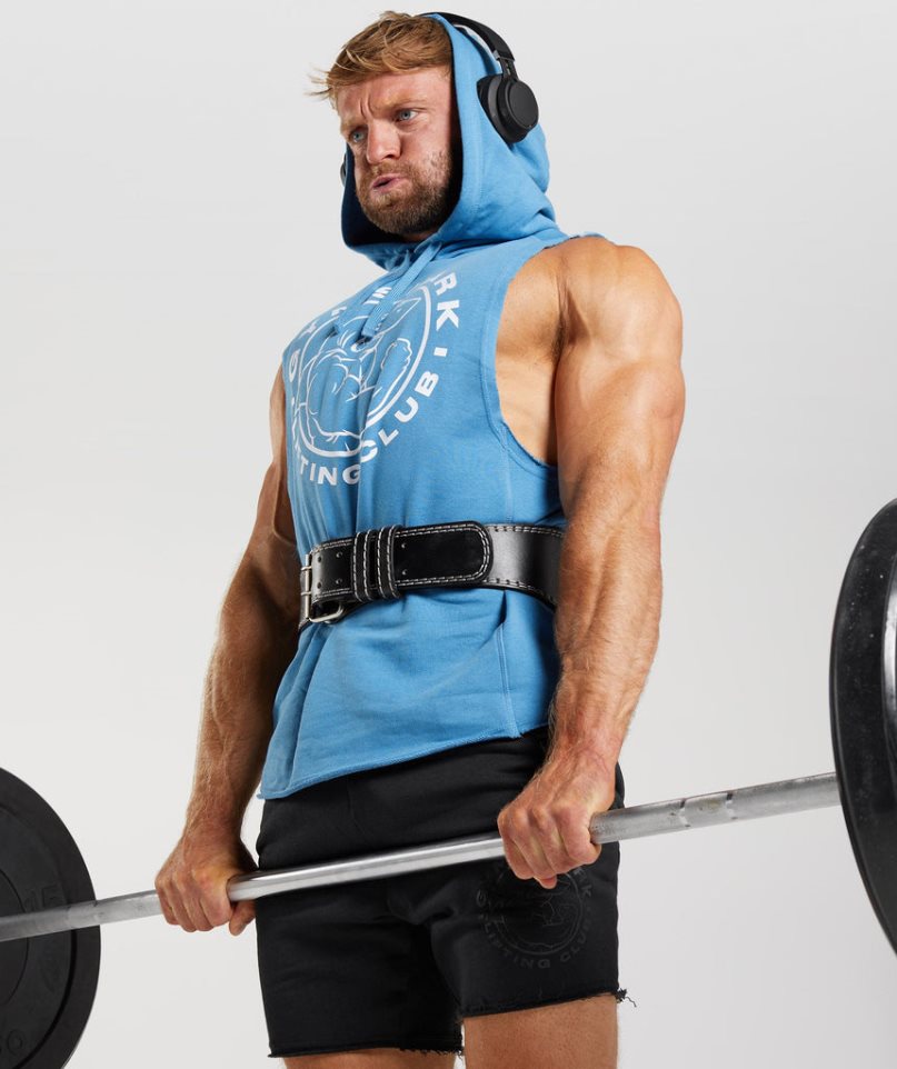 Men's Gymshark Legacy Drop Arm Hoodie Blue | CA 53N70A